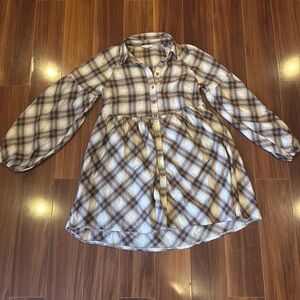 Altar’d state plaid flannel button-up dress